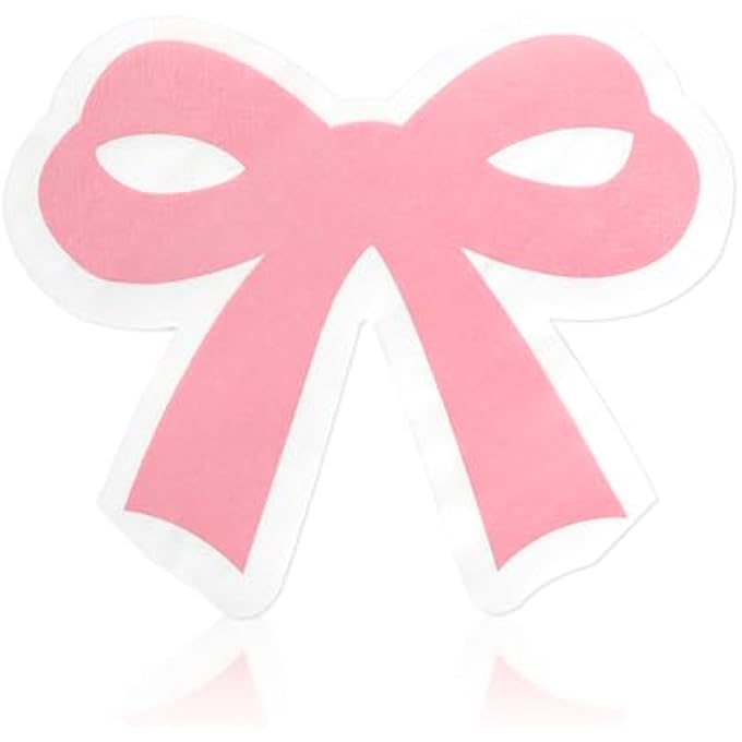 40 SHEETS BOW SHAPE NAPKIN PAPER NAPKINS CUTE GIRL PINK SHAPED PAPER NAPKINS CAN BE USED FOR CHILDREN'S BIRTHDAY PARTY - Image 2
